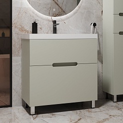 Style Line Тумба с раковиной Матис 70 олива – фотография-2